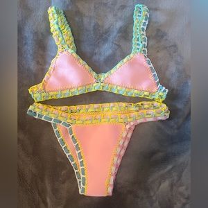Pink crochet bikini